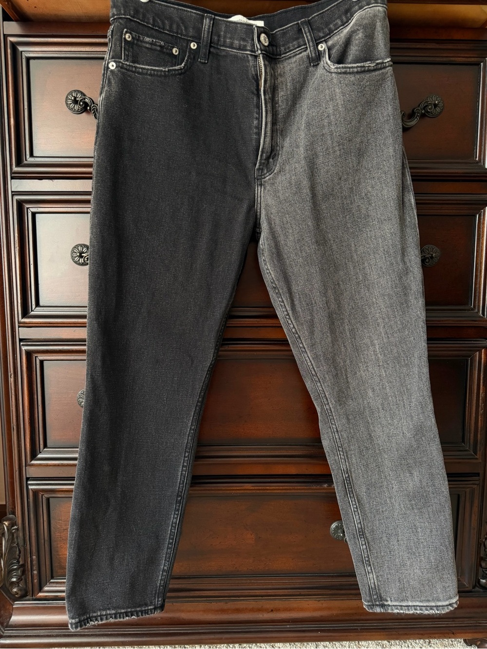 Abercrombie & Fitch Two-Tone Black and Gray Straight Jeans
